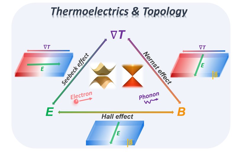 Relationship triangle between energy, magnetic field and the temperature difference in topological materials