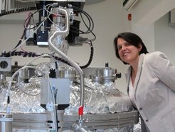 Claudia Felser in the Sputter Lab
