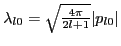 $\lambda_{l0} =\sqrt{\frac{4\pi}{2l+1}}\vert p_{l0}\vert$