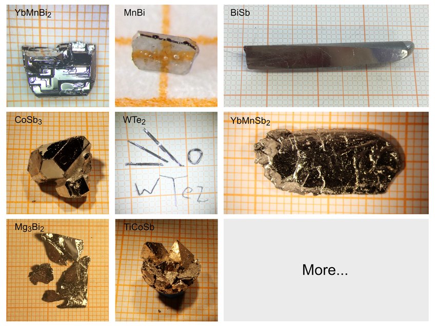 Selection of crystals with thermoelectric properties