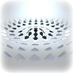 An abstract design featuring multiple arrows arranged in a circular pattern, creating an illusion of depth with shades ranging from light gray to black.