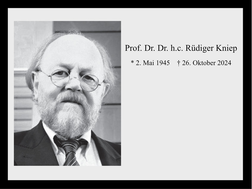 Prof. Dr. Dr. h.c. Rüdiger Kniep Traueranzeige Prof. Rüdiger Kniep
